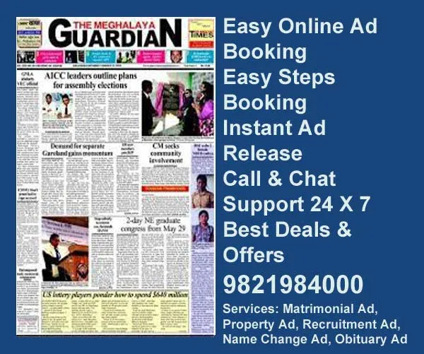 Meghalaya Guardian ad rate