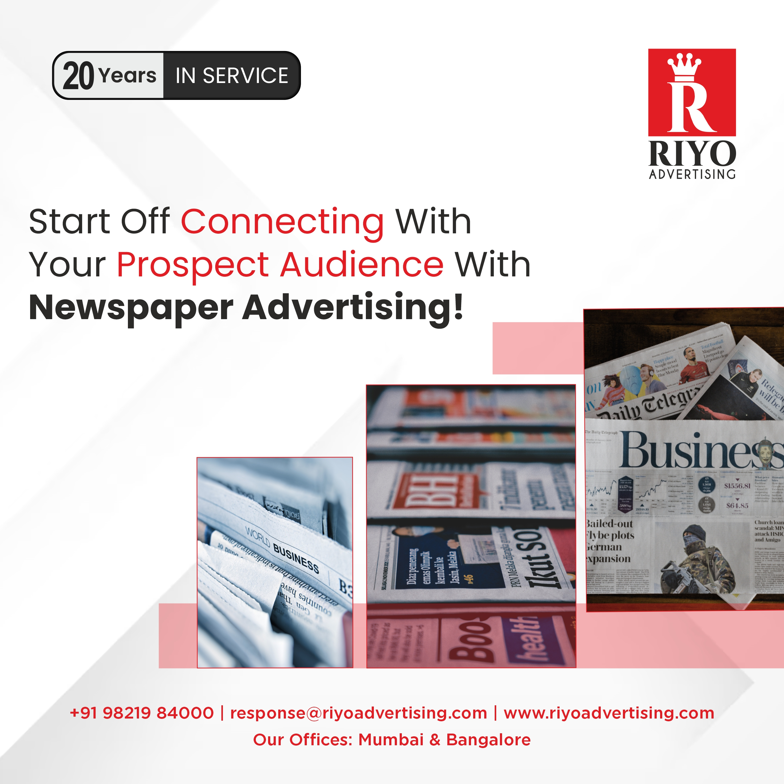 Newspaper ad booking Riyo Advertising Dombivali-Kalyan-Plus