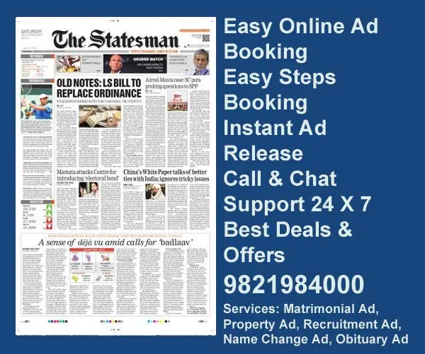 The Statesman ad rate